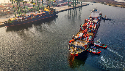 ship in water carrying cargo